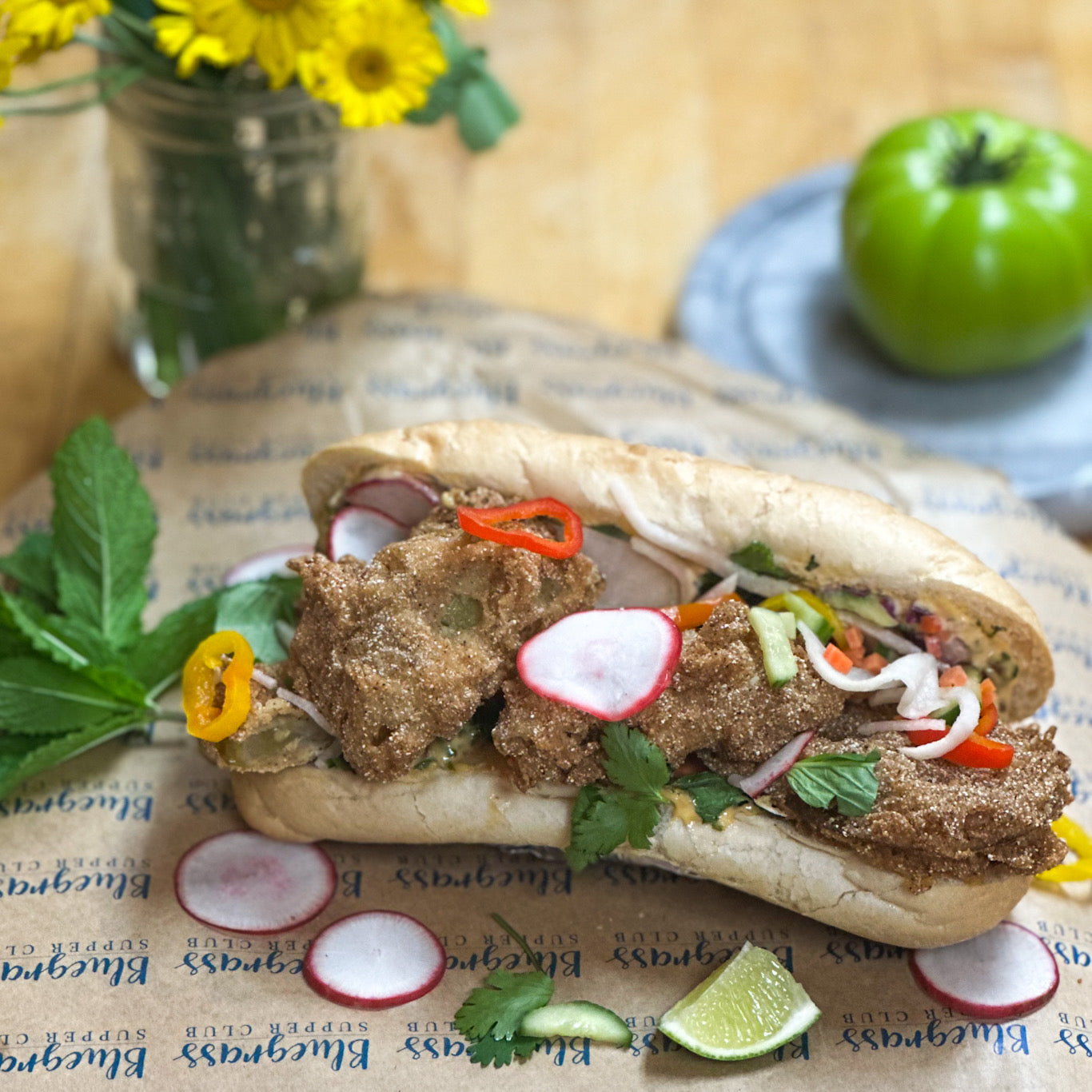 Fried Green Tomato Banh Mi Picnic for Two