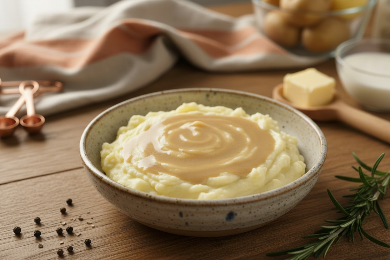 i like this one but make the gravy look more homemade or like a veloute